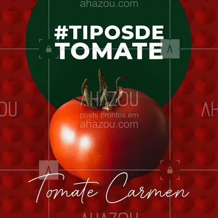 posts, legendas e frases de hortifruti para whatsapp, instagram e facebook: O tomate carmen é o tomate mais comercializado no nosso país. Ele é conhecido por ter uma durabilidade alta, sendo muito bom em saladas! Mas se for fazer um molho, é melhor escolher outra opção. Sua natureza mais aguada e pouco saborosa acaba deixando a desejar para molhos.
#tomate #tomatecarmen #ahazoutaste #alimentacaosaudavel  #hortifruti  #mercearia  #organic  #qualidade  #vidasaudavel 