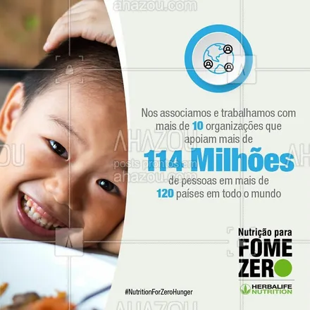 posts, legendas e frases de herbalife para whatsapp, instagram e facebook: Hoje é o Dia Mundial da Alimentação. Em todo o mundo, mais de dois bilhões de pessoas não têm acesso suficiente a alimentos nutritivos. Na Herbalife Nutrition temos o compromisso de mudar essa situação e ajudar a revertê-la com melhor nutrição e mais pratos cheios. Junte-se a nós na campanha global #NutriçãoparaFomeZero #NutritionforZeroHunger #WorldFoodDay #ahazouherbalife #ahazourevenda