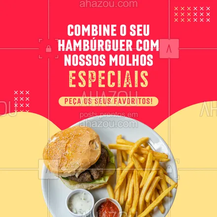posts, legendas e frases de hamburguer para whatsapp, instagram e facebook: Entre todas as nossas opções de molhos especiais, coloque nos comentários qual você recomenda! 👇 #ahazoutaste #molhoespecial #hamburguer  #hamburgueria  #hamburgueriaartesanal 