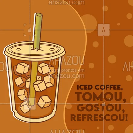 posts, legendas e frases de cafés para whatsapp, instagram e facebook: Quer tomar uma bebida refrescante? Então o que você quer é um ICED COFFEE! O sabor estimulante do café, com o gosto refrescante das bebidas geladas. Uma combinação perfeita e deliciosa. #ahazoutaste #cafeteria #café #coffee #barista #icedcoffee
