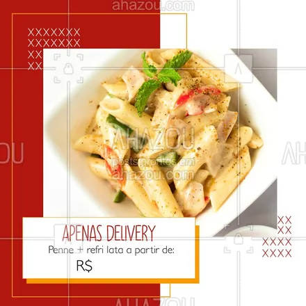 posts, legendas e frases de cozinha italiana para whatsapp, instagram e facebook: Devido a quarentena, estamos atendendo apenas via delivery, porém, não deixe de aproveitar nossa promoção de penne + refri latal a partir de R$XX. Entre em contato pelo whatsapp xxxxx-xxxx e consulte os sabores disponíveis. #ahazoutaste#delivery #covid19 #coronavirus #cozinhaitaliana #penne #culinariaitaliana