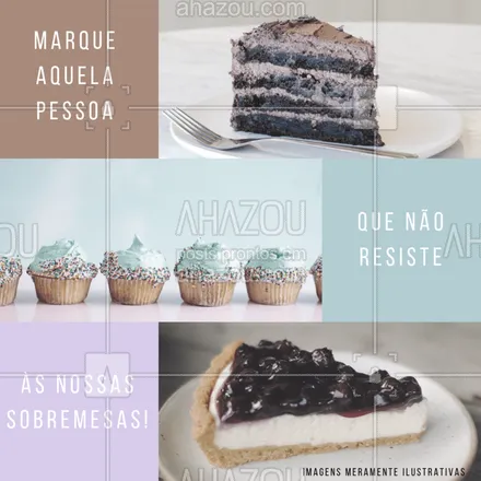 posts, legendas e frases de cafés para whatsapp, instagram e facebook: Quem gosta de doce fica louco com tanta opção. ??? 
#vempraca #ahazoutaste #delicia #food