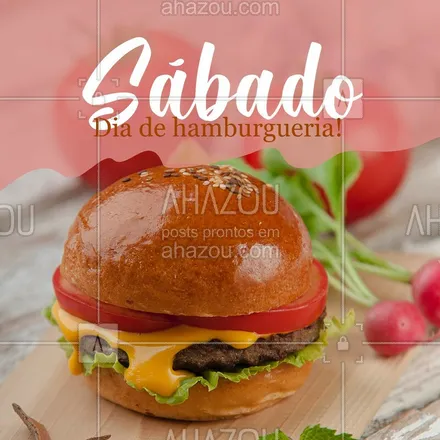 posts, legendas e frases de hamburguer para whatsapp, instagram e facebook: Vem pra cá! Sábado é dia de curtir na hamburgueria. ? #hamburguer #ahazoualimentaçao #hamburgueria #sabado 