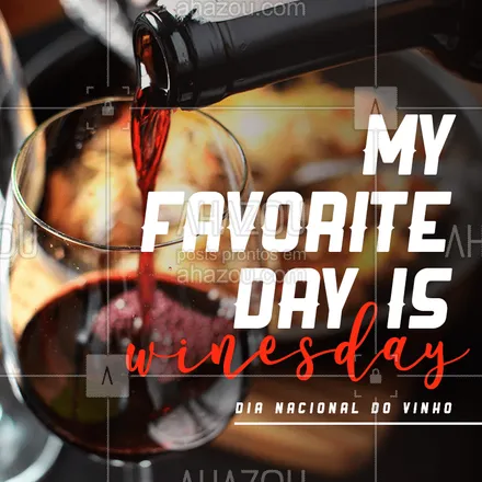 posts, legendas e frases de línguas estrangeiras para whatsapp, instagram e facebook: Todo primeiro domingo de junho é comemorado o dia do vinho brasileiro!
E aí, qual sua escolha pra celebrar o dia de hoje? Responda nos comentários, mas em inglês! ?

#AhazouEdu #wine #aulasdeingles