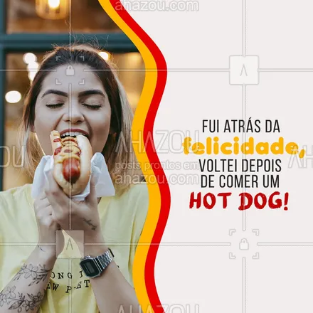 posts, legendas e frases de hot dog  para whatsapp, instagram e facebook: Se encontrar hot dog, encontrou a felicidade! #ahazoutaste #hotdog  #hotdoglovers  #hotdoggourmet  #cachorroquente  #food #frases #motivacional #meme #felicidade