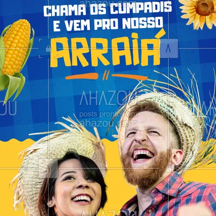 posts, legendas e frases de posts para todos para whatsapp, instagram e facebook: A festança tá garantida e só falta você!
🪗 Confirmado: diversão, pipoca, paçoca e quadrilha!
#arraiácomamor #vemproarraia #festajunina