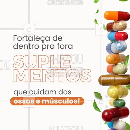 posts, legendas e frases de para whatsapp, instagram e facebook: Cálcio, colágeno, vitamina D e magnésio são essenciais para manter ossos fortes e músculos saudáveis.
Com a rotina corrida, suplementar pode ser a melhor forma de manter o corpo firme e ativo!
#suplementos #vitaminad #colageno #calcio #saude #bemestar #autocuidado #vidaativa #nutricao #forca