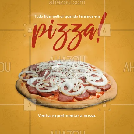 posts, legendas e frases de pizzaria para whatsapp, instagram e facebook: Se ainda não experimentou a nossa pizza, não sabe o que está perdendo. Venha conferir os nossos sabores e experimentar a melhor pizza da região.  #pizza #convite #ahazoutaste #pizzaria #pizzalovers #taste