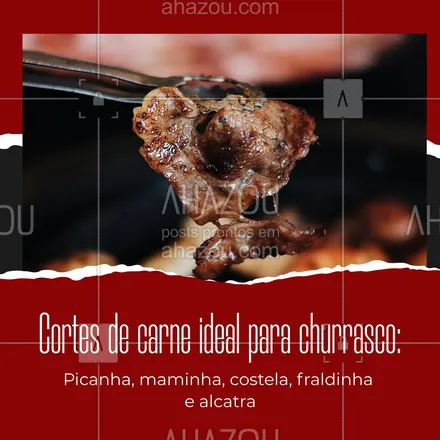 posts, legendas e frases de açougue & churrasco para whatsapp, instagram e facebook: Para fazer um bom churrasco, os cornes de carne ideal são: picanha, maminha, costela, fraldinha e alcatra.
Conta para a gente qual corte de carne é o seu preferido!
#ahazoutaste #açougue  #barbecue  #churrasco  #bbq  #churrascoterapia  #meatlover 
