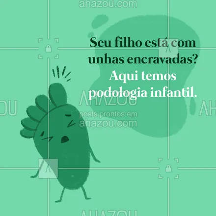 posts, legendas e frases de podologia para whatsapp, instagram e facebook: Cuidado e atenção com a saúde dos pés do seu filho!
Marque um horário.
#AhazouSaude  #saude  #podolog  #podologia  #podologiacomamor 