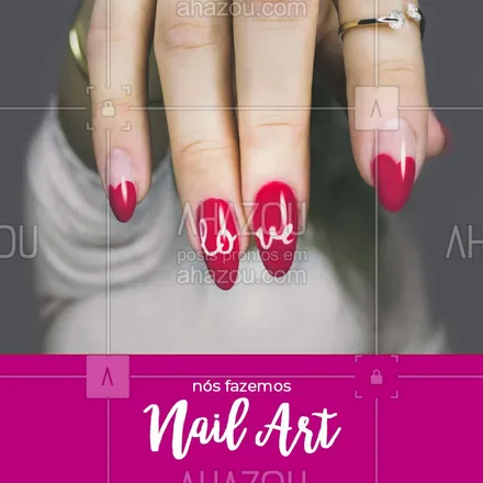 posts, legendas e frases de manicure & pedicure para whatsapp, instagram e facebook: Que tal ousar na próxima vinda a manicure? Venha fazer uma unha decorada!! #nailart #ahazounhas #manicure