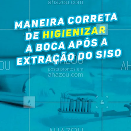 posts, legendas e frases de odontologia para whatsapp, instagram e facebook: A Higienização deve ser feita com muita calma e cuidado para não machucar a área operada, a orientação é que se use um espelho para conseguir ver na hora que for escovar os dentes, use uma escova bem macia e que escove de forma suave, com uma quantidade pequena de creme dental, é muito importante manter sua boca limpa e bem cuidada. 
 #AhazouSaude  #odonto #odontologia #saude #bemestar