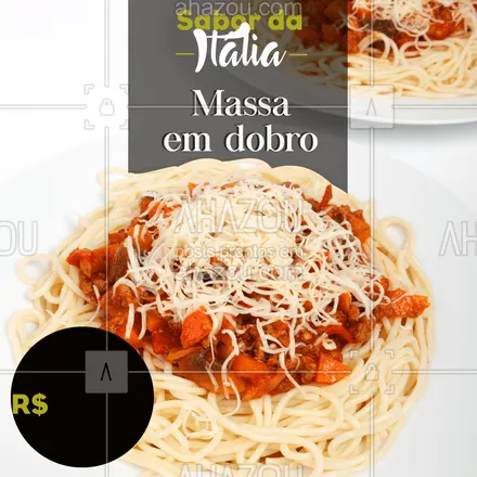 posts, legendas e frases de cozinha italiana, à la carte & self service para whatsapp, instagram e facebook: Todos os XXXX, a partir das XXXX, ao comprar uma massa, você ganha outra!⠀⠀⠀
Venha compartilhar momentos especiais em nossa casa!
#massa #pasta #restaurante #italia #emdobro #ahazou #delicia #hummy