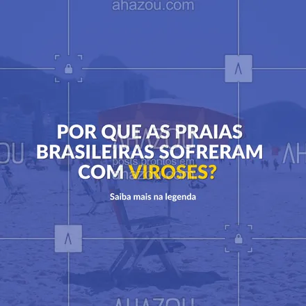 posts, legendas e frases de assuntos variados de Saúde e Bem-Estar para whatsapp, instagram e facebook: Com o aumento do turismo nas praias na virada do ano, a alta circulação de pessoas, consumo de alimentos mal armazenados e contato com água contaminada favoreceram o surgimento de viroses. Além disso, o calor intenso contribui para a proliferação de vírus e bactérias. Previna-se e aproveite o verão com responsabilidade!