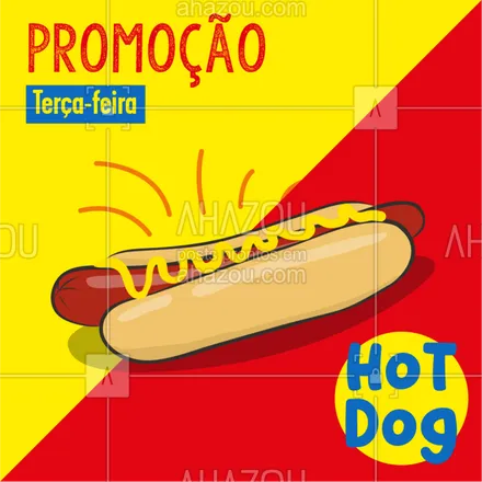 posts, legendas e frases de hot dog  para whatsapp, instagram e facebook: Hoje é Terça-feira e tem promoção especial pra vocês! Hot dog por apenas XXX Comece a semana com essa delícia! ? #hotdog #promoção #cachorroquente #ahazoutaste 