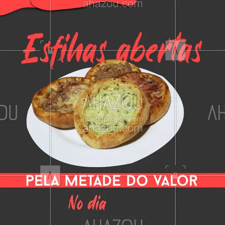 posts, legendas e frases de pizzaria para whatsapp, instagram e facebook: O patrão ficou maluco!!! Nossas deliciosas esfihas abertas pela metade do valor! #ahazoutaste #pizza  #pizzalife  #pizzalovers  #pizzaria 