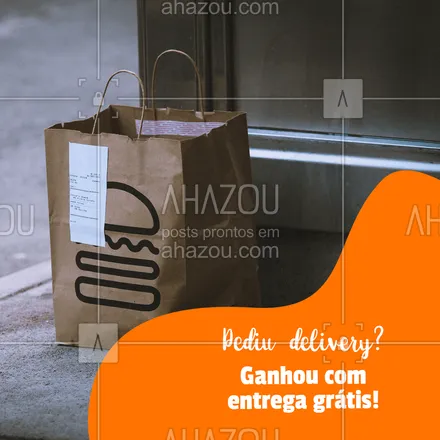 posts, legendas e frases de assuntos variados de gastronomia para whatsapp, instagram e facebook: Peça sua comida favorita e ganhe uma entrega grátis! #ahazoutaste #gastronomy #gastronomia #culinaria #entregrátis #deliverygrátis #delivery #entrega