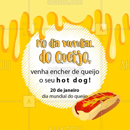 posts, legendas e frases de hot dog  para whatsapp, instagram e facebook:  Afinal, tudo que tem queijo fica mais gostoso! ?
#diamundialdoqueijo #queijo #ahazoutaste #hotdog #hotdoglovers #cachorroquente #ahazoutaste 