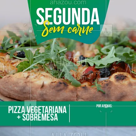 posts, legendas e frases de pizzaria para whatsapp, instagram e facebook: Que tal provar algo diferente hoje?   #vegan  #vegetarian #segundasemcarne   #gastronomia  #pizza  #ahazou  
