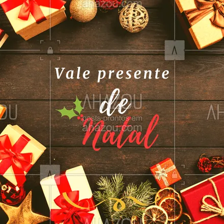 posts, legendas e frases de posts para todos para whatsapp, instagram e facebook: Presenteie quem você ama com os nossos vales presentes! ? #valepresente #ahazou #presente #natal