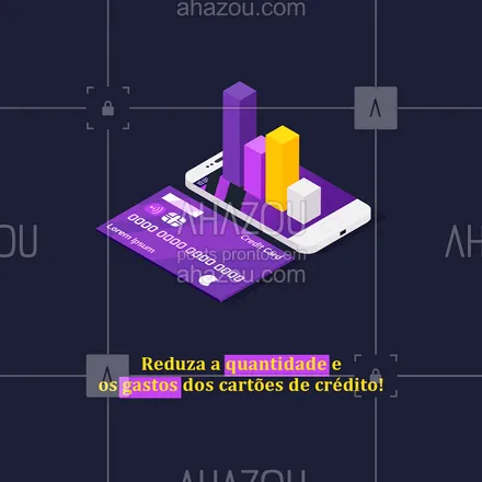 posts, legendas e frases de marketing digital para whatsapp, instagram e facebook: Uma dica interessante é reduzir a quantidade de cartões de crédito, caso você possua muitos. Assim você também conseguirá reduzir os gastos, além de concentrar todos em apenas um ou dois e conseguir ter um acompanhamento melhor das despesas. ?? #AhazouMktDigital #socialmedia  #marketingdigital  #redessociais #dicasfinanceiras #controlefinanceiro #finanças