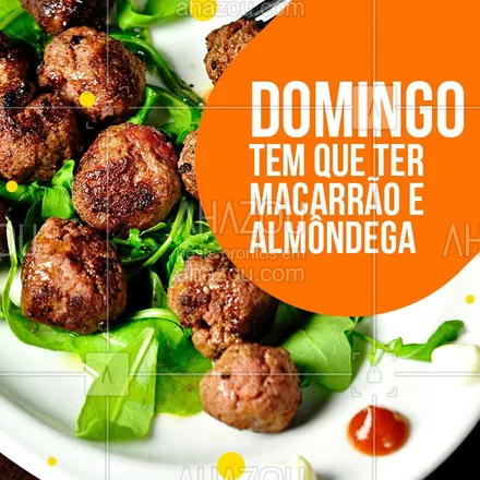 posts, legendas e frases de cozinha italiana para whatsapp, instagram e facebook: Domingo é dia de almoçar na Nonna e claro, com uma bela macarronada e deliciosas almôndegas, bravooo!
#ahazou #macarrao #domingo #almoco