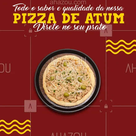 posts, legendas e frases de pizzaria para whatsapp, instagram e facebook: No dia do atum comemore com muito sabor. Peça nossa pizza de atum de se apaixone a cada mordida. #pizza #pizzalife #pizzalovers #pizzaria #ahazoutaste #pizzadeatum #sabor #qualidade #opções #diadoatum #atum #diainternacionaldoatum