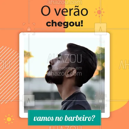 posts, legendas e frases de barbearia para whatsapp, instagram e facebook: Aproveite os combos com preços especiais para cuidar do visual neste verão! ?? #verão #barberlife #barba #ahazoubeauty #barbeiro #barbeirosbrasil #barbearia
