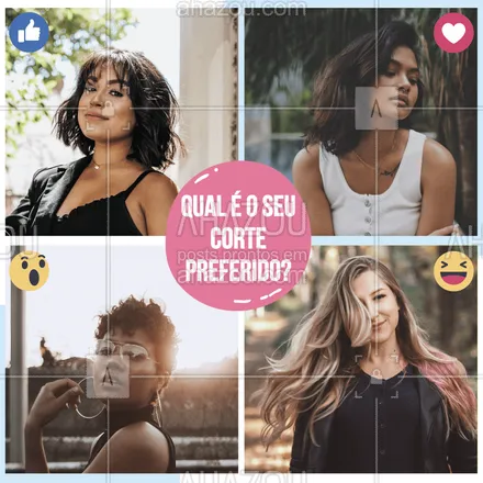 posts, legendas e frases de cabelo para whatsapp, instagram e facebook: Qual você escolhe? Conta pra gente! ? #corte #cabelo #ahazou #enquete