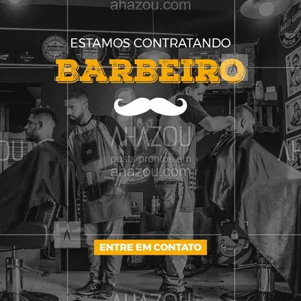 posts, legendas e frases de barbearia para whatsapp, instagram e facebook: Tem experiência e quer trabalhar com a gente? Entre em contato conosco! ? #barbeiro #ahazou #barbearia #vagas