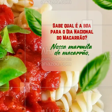 posts, legendas e frases de marmitas para whatsapp, instagram e facebook: Nada melhor que comemorar esse dia tão gostoso do que pedir uma de nossas deliciosas marmitas de macarrão 🍝. Então não espere mais, entre em contato 📱 (inserir número) e peça a sua. #comidacaseira #comidadeverdade #marmitando #marmitas #marmitex #ahazoutaste #sabor #qualidadede #massa #pasta #macarrão #marmitademacarrão #dianacionaldomacarrão