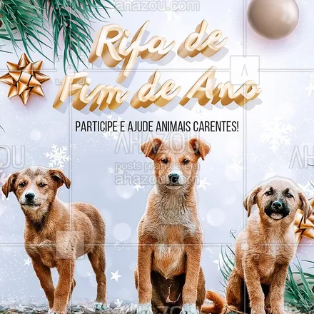 posts, legendas e frases de assuntos variados de Pets para whatsapp, instagram e facebook: Por apenas R$5, você participa da nossa rifa de fim de ano para ganhar uma cesta especial e ainda ajuda a contribuir com animaizinhos carentes. Que tal fazer o fim de ano de algum animal mais feliz? Entre em contato para mais informações ?? #rifa #ahazoupet #fimdeano #cesta #anonovo 