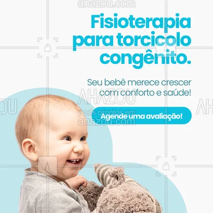posts, legendas e frases de fisioterapia para whatsapp, instagram e facebook: Um simples detalhe no movimento do seu bebê pode indicar algo importante.
O torcicolo congênito tem tratamento e quanto mais cedo começar, melhor será o resultado.
Fale com a gente e agende uma avaliação!
#fisioterapiainfantil #torcicolocongenitotemtratamento #atencaonobebe #fisiocomamor #avaliacaoinfantil #bebefeliz #chamenowhats