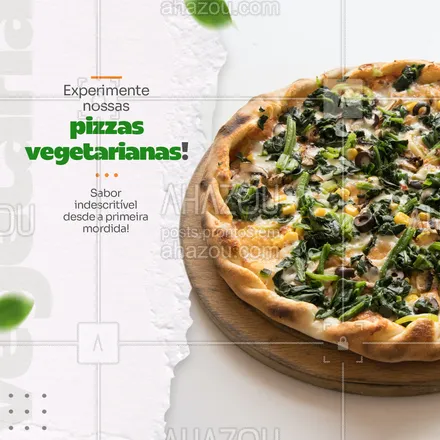 posts, legendas e frases de pizzaria para whatsapp, instagram e facebook: Chega de procurar por pizzas vegetarianas de qualidade em vão! Só aqui você encontra as opções mais variadas e deliciosas. Quer conhecer nosso cardápio exclusivo e  veggie? Chame a gente lá no Whatsapp 📱🍕(inserir telefone).


#ahazoutaste #pizzaria  #pizzalovers  #pizzalife  #pizza 