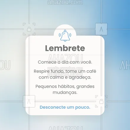 posts, legendas e frases de  para whatsapp, instagram e facebook: Sua saúde mental começa nas primeiras horas do dia. Acorde com gentileza, evite o celular logo ao levantar e escolha um pensamento positivo. Cuide de você, todos os dias!
#rotinasaudavel #saudemental #cuidadosdiarios #bemestar #autocuidado #habitosquecuram #psicologia