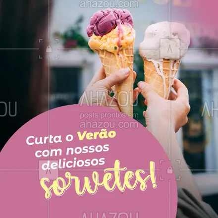 posts, legendas e frases de gelados & açaiteria para whatsapp, instagram e facebook: Aqui tem variedade em sabores te esperando para se refrescar.
Venha curtir o Verão com a gente!
#ahazoutaste #ahznoel #gelados #icecream #sorvete #sorveteria #ahazoutaste 