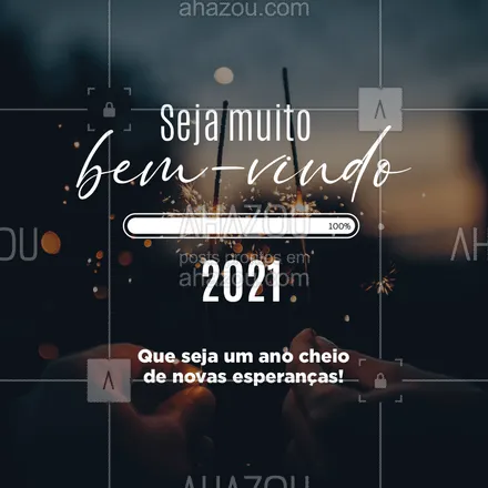 posts, legendas e frases de posts para todos para whatsapp, instagram e facebook:  Acredite que neste ano será um ano cheio de novas esperanças e que tudo irá ter novos caminhos positivos! Seja muito bem-vindo 2021. ✨?✨ #AnoNovo #2021 #ahazou #NovoAno 