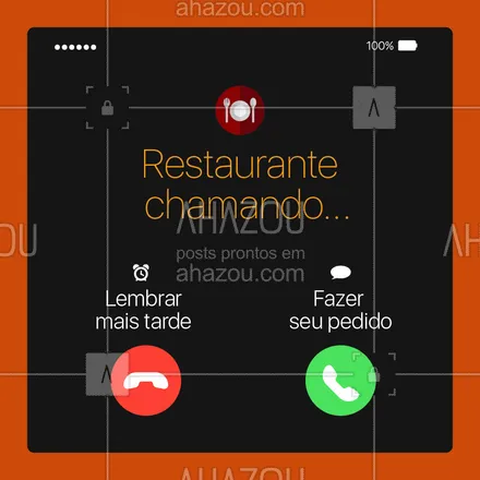 posts, legendas e frases de à la carte & self service para whatsapp, instagram e facebook: Alô, tem alguém te ligando! Tá na hora de fazer seu pedido ? #restaurantes #ahazoutaste #restaurante