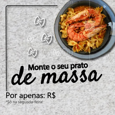 posts, legendas e frases de cozinha italiana para whatsapp, instagram e facebook: Aqui você consegue montar o seu prato por um preço que também é delicioso! #ahazou #monteseuprato #massas