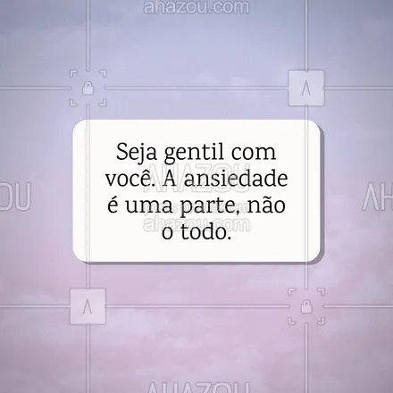 posts, legendas e frases de saúde mental para whatsapp, instagram e facebook: Em momentos de ansiedade, seja gentil consigo. A autocobrança só aumenta a pressão, e é essencial lembrar que você é muito mais do que qualquer sensação passageira. 🌈 Tire um momento para se reconectar e valorizar suas pequenas vitórias. Precisando de apoio? Estamos aqui. #SeCuide #BemEstarMental