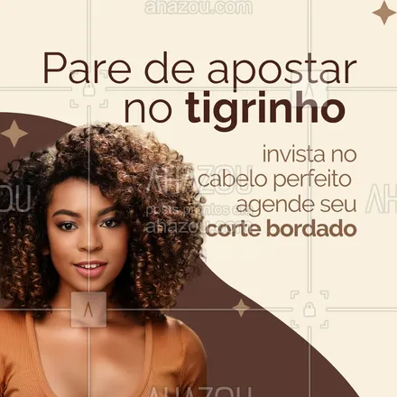 posts, legendas e frases de cabelo para whatsapp, instagram e facebook: Troque a sorte pela certeza de um cabelo incrível ✨

Agende seu corte bordado e tenha a certeza que vai ganhar mais brilho e maciez nos seus cabelos.  

#AhazouBeauty #cabelo #cabeleireiro #hair #cortebordado #salaodebeleza #tendência 