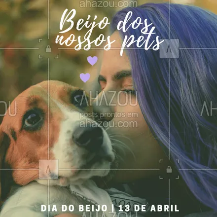 posts, legendas e frases de assuntos variados de Pets para whatsapp, instagram e facebook: Tem beijo melhor do que o dos nossos pets? ?❤️️ #beijo #diadobeijo #13deabril #ahazou #abril #pet #beijoemanimais