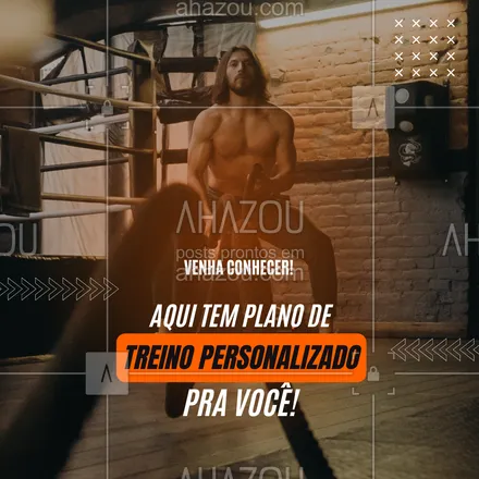 posts, legendas e frases de personal trainer para whatsapp, instagram e facebook: Está precisando revolucionar seus treinos? Agora você pode contar com nossos planos de treino personalizados. Entre em contato conosco 📲 (editável) e conheça os planos!

#AhazouSaude #personaltrainer  #personal  #nopainnogain  #boratreinar 