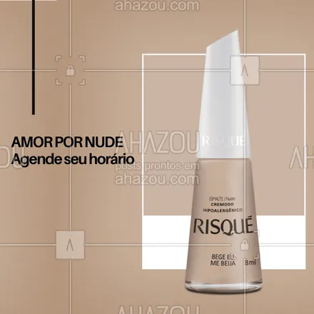 posts, legendas e frases de manicure & pedicure para whatsapp, instagram e facebook: Venha fazer as unhas com a novidade em Nude da Risqué. #esmaltes #ahazou #manicure #unhas #risque #ahazoumanicure