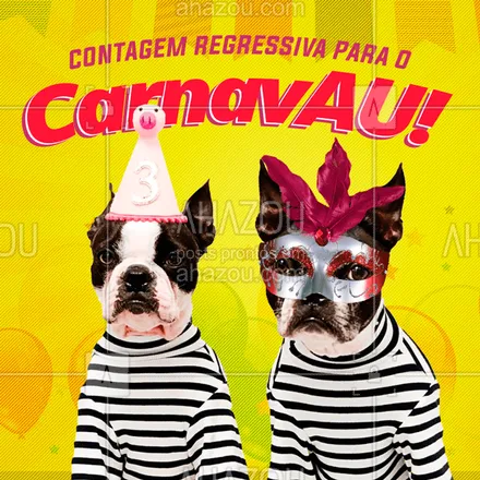 posts, legendas e frases de assuntos variados de Pets para whatsapp, instagram e facebook: Quem mais aí também já tá ansioso pra época mais animada do ano?
#pet #cachorro #carnaval #contagemregressiva #ahazou #festa