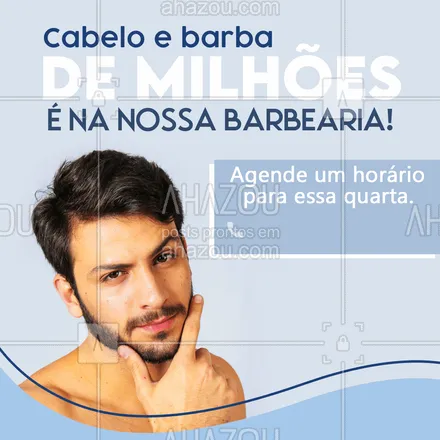 posts, legendas e frases de barbearia para whatsapp, instagram e facebook: Deixe de lado o visual largado e venha logo dar um trato no seu cabelo! 😎😁 #AhazouBeauty #barba  #cuidadoscomabarba  #barbearia  #barbeiro  #barbeiromoderno  #barbeirosbrasil  #barber  #barberLife  #barbershop  #barberShop  #brasilbarbers 