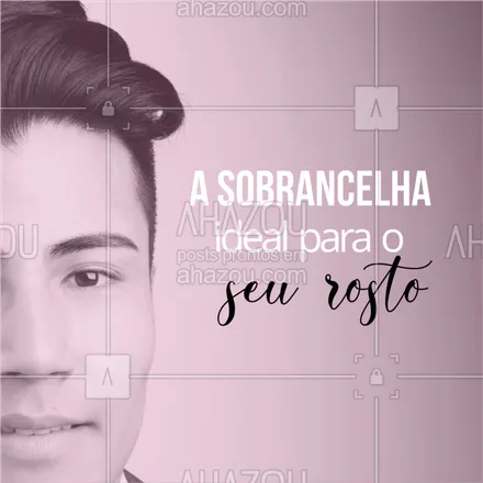 posts, legendas e frases de cílios & sobrancelhas para whatsapp, instagram e facebook: Para ter a sobrancelha ideal para o seu rosto, primeiro, são realizadas medidas para compreender toda a simetria da face. Após este procedimento, o designer retira todos os pelos em excesso e começa a dar forma à sobrancelha. Valorize seus traços com a subrancelha ideal, agende já o seu horário! #ahazou #sobrancelha #sobrancelhamasculina