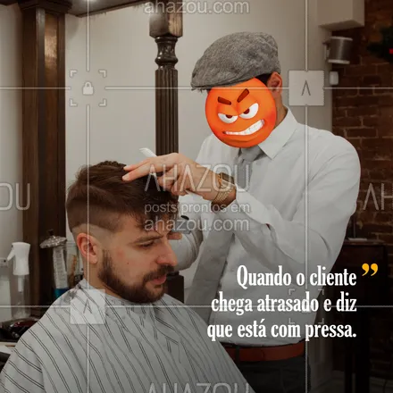 posts, legendas e frases de barbearia para whatsapp, instagram e facebook: O mais engraçado é que esse tipo de cliente adora reclamar que nosso trabalho é demorado, né? Mas chegar na hora ninguém quer... 😅😁 Quem também já viu esse tipo de cliente na barbearia?
#Barbearia #AhazouBeauty #Meme #Piada #Engraçado #Barba #Barbeiro #Barber #BarberShop #BrasilBarbers