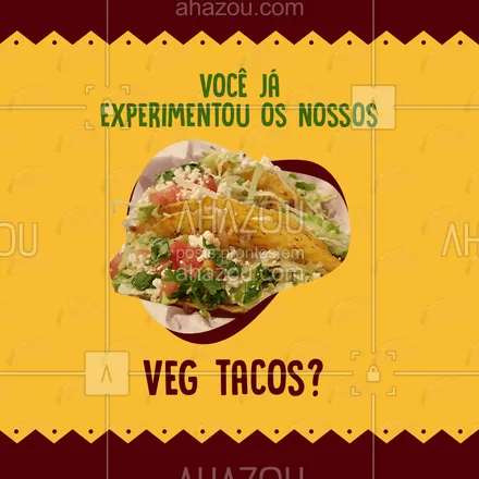 posts, legendas e frases de cozinha mexicana para whatsapp, instagram e facebook: Tacos já são tudo de bom, os vegetarianos não dá pra pedir só um! 🤤🤤
#ahazoutaste #texmex #veg #veggie #vegetariano  #vivamexico  #cozinhamexicana  #comidamexicana #tacos #vegtacos