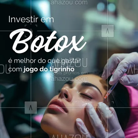 posts, legendas e frases de estética facial para whatsapp, instagram e facebook: Pare de jogar no Tigrinho e comece a investirem você.  

A verdadeira beleza está nos detalhes e claro, em um bom Botox.  Então aproveite e agende já o seu horário. 

#AhazouBeauty #beleza #bemestar #esteticafacial #saúde #skincare #botox